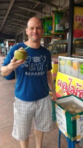 David Mark Papkin with young cocunut